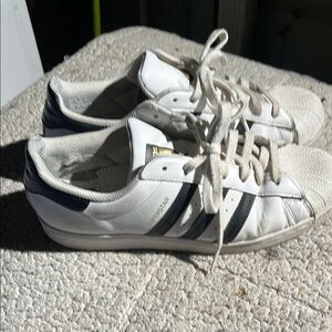 Adidas Men's White and Black Sneakers